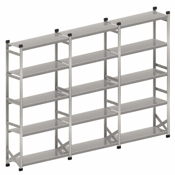 Stellingkast legbordstelling set 3 x 1200 mm H2500 x D400 S1 geschikt voor magazijninrichting