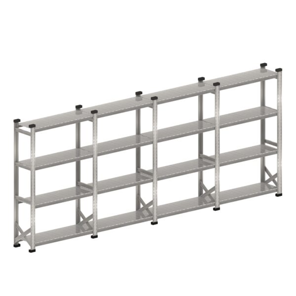 Stellingkast Legbordstelling Complete set 4 x 1200 mm H1972 x D600 S1 geschikt voor winkelinrichting