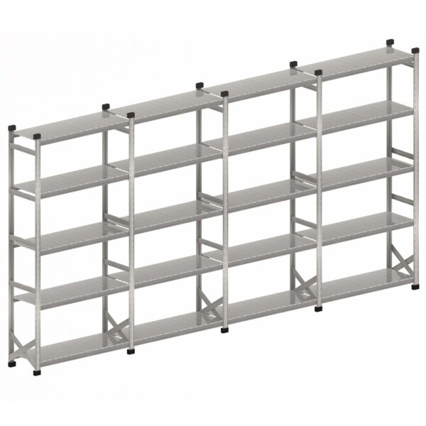 Stellingkast legbordstelling set 4 x 1500 mm H2500 x D400 S1 geschikt voor magazijninrichting
