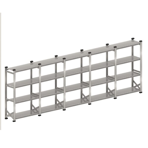 Stellingkast legbordstelling Complete set 5 x 1200 mm H1972 x D500 S1 kwaliteit magazijnstelling