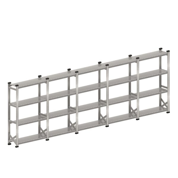 Stellingkast legbordstelling set 5 x 1200 mm H1972 x D400 S1 geschikt voor magazijnopslag