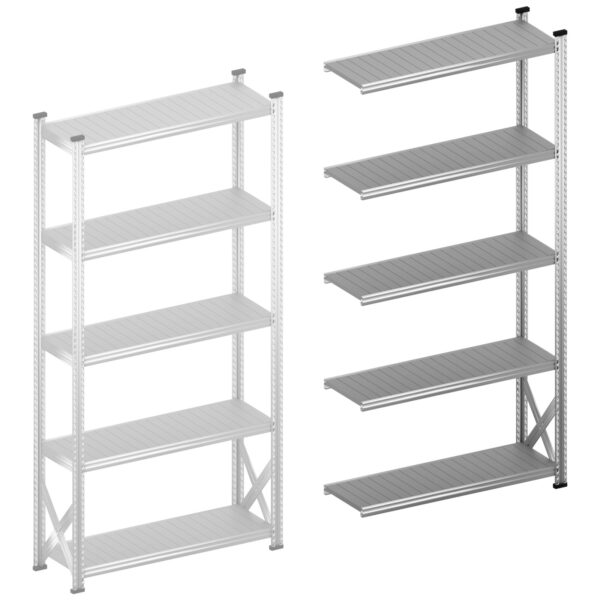 Stellingkast legbordstelling verzinkt Aanbouwset 1200 mm H2500 x D400 S1 winkelstelling met verstelbare legborden