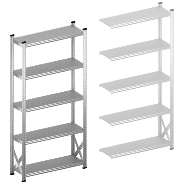 Stellingkast legbordstelling verzinkt Startset 1200 mm H2500 x D400 S1 geschikt voor winkelinrichting