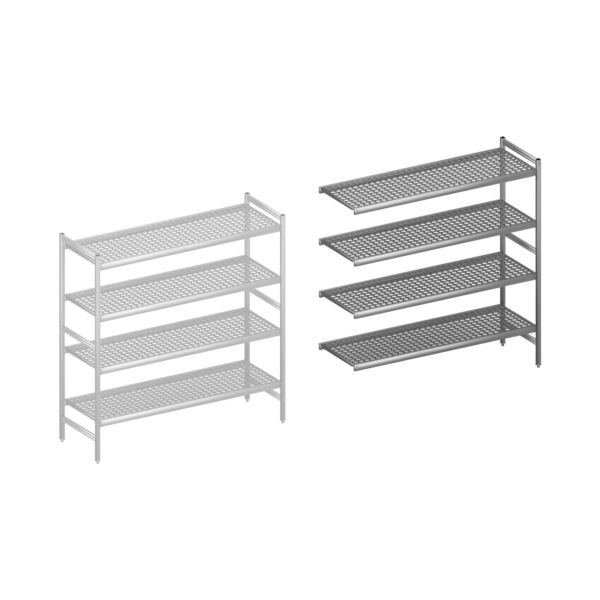 Fermostock legbordstelling HACCP aanbouwset 1620 mm H1685 x D560 geschikt voor voedselopslag