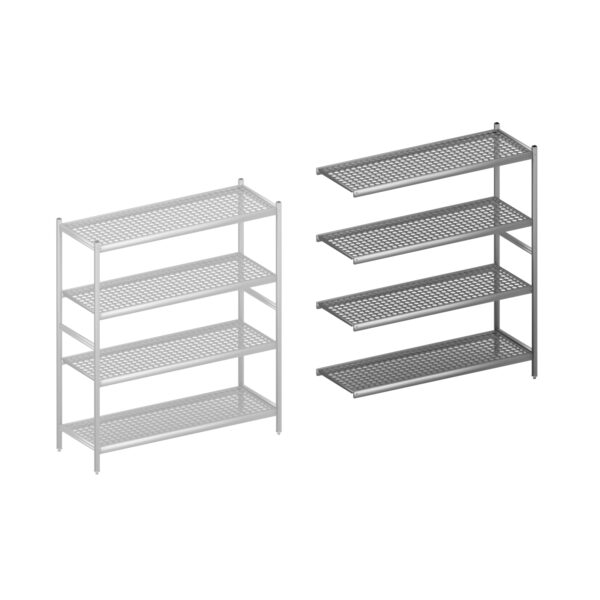 Fermostock legbordstelling HACCP aanbouwset 1500 mm H1800 x D560 geschikt voor apotheek